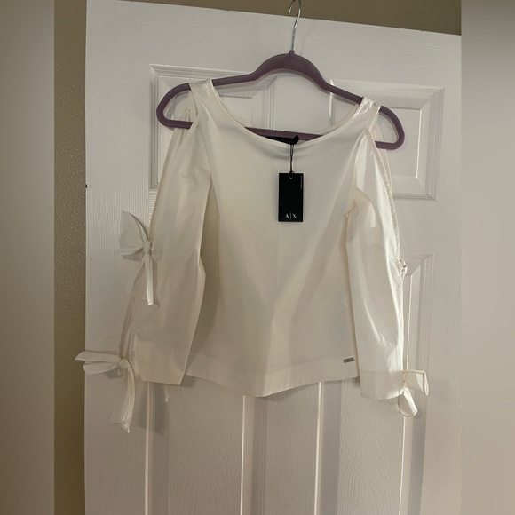 NEW limited edition Armani exchange white blouse cotton - Picture 2 of 10